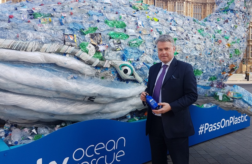 Plastic whale outside Parliament!