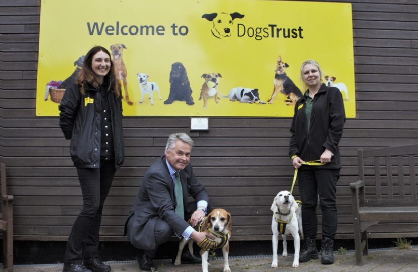 Member of Paw-liament meets VIPs (Very Important Pooches) during visit to Dogs Trust Shoreham