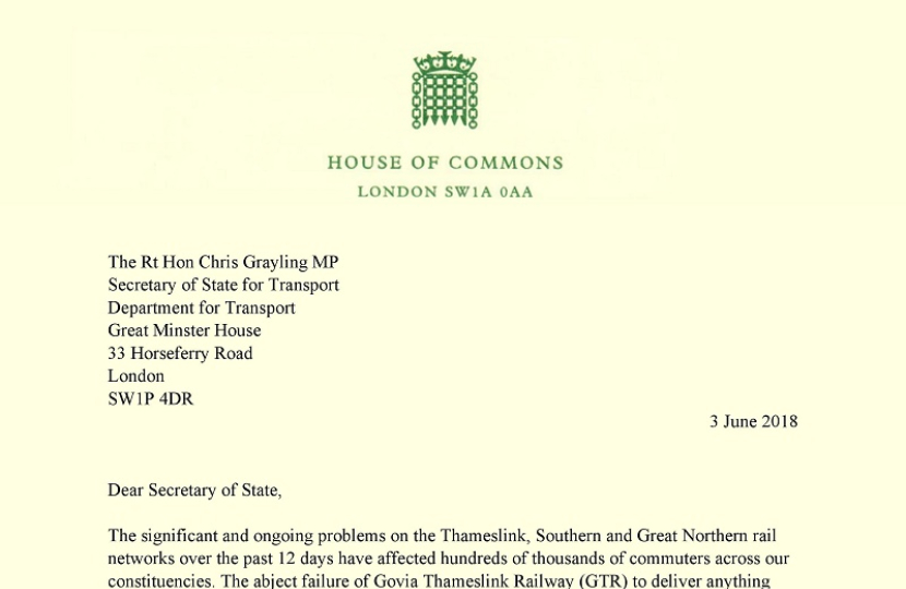 Timetable Chaos: Urgent letter to Transport Secretary, Chris Grayling