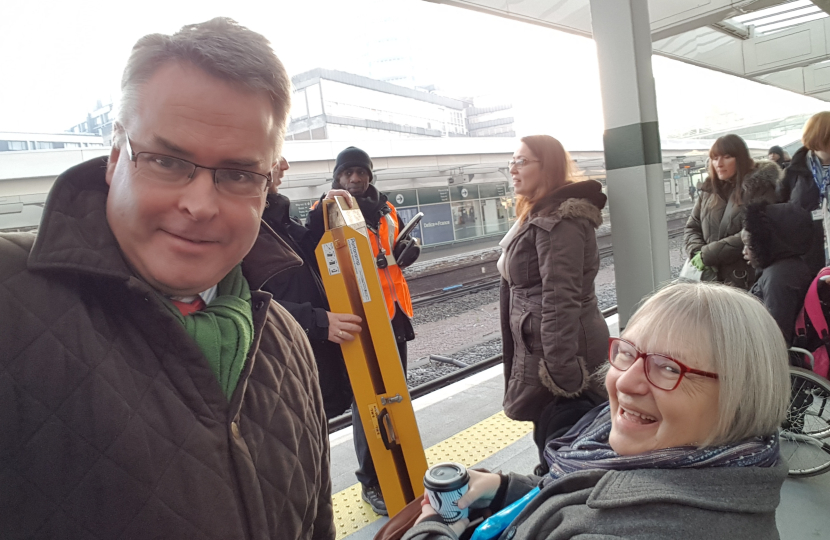 at a station