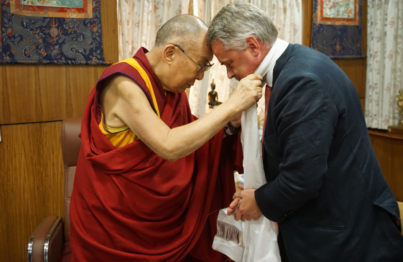 greeting the Dalai Lama