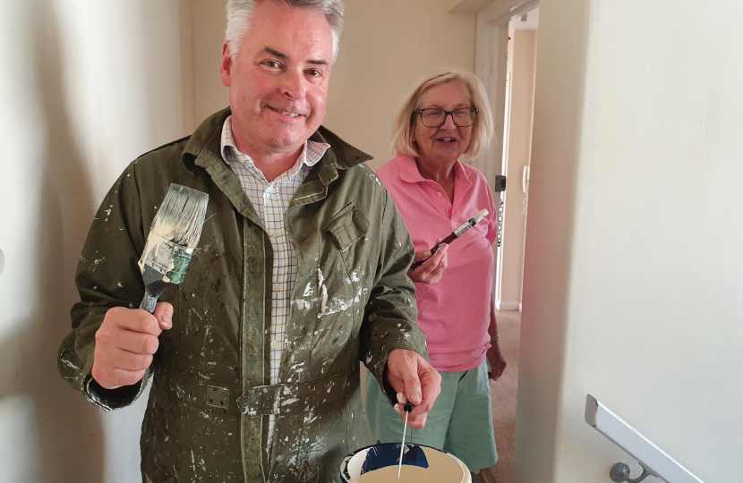 Hard at work decorating