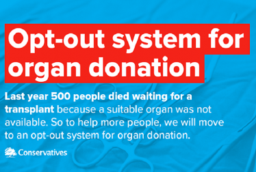 Opt-out system for organ donation